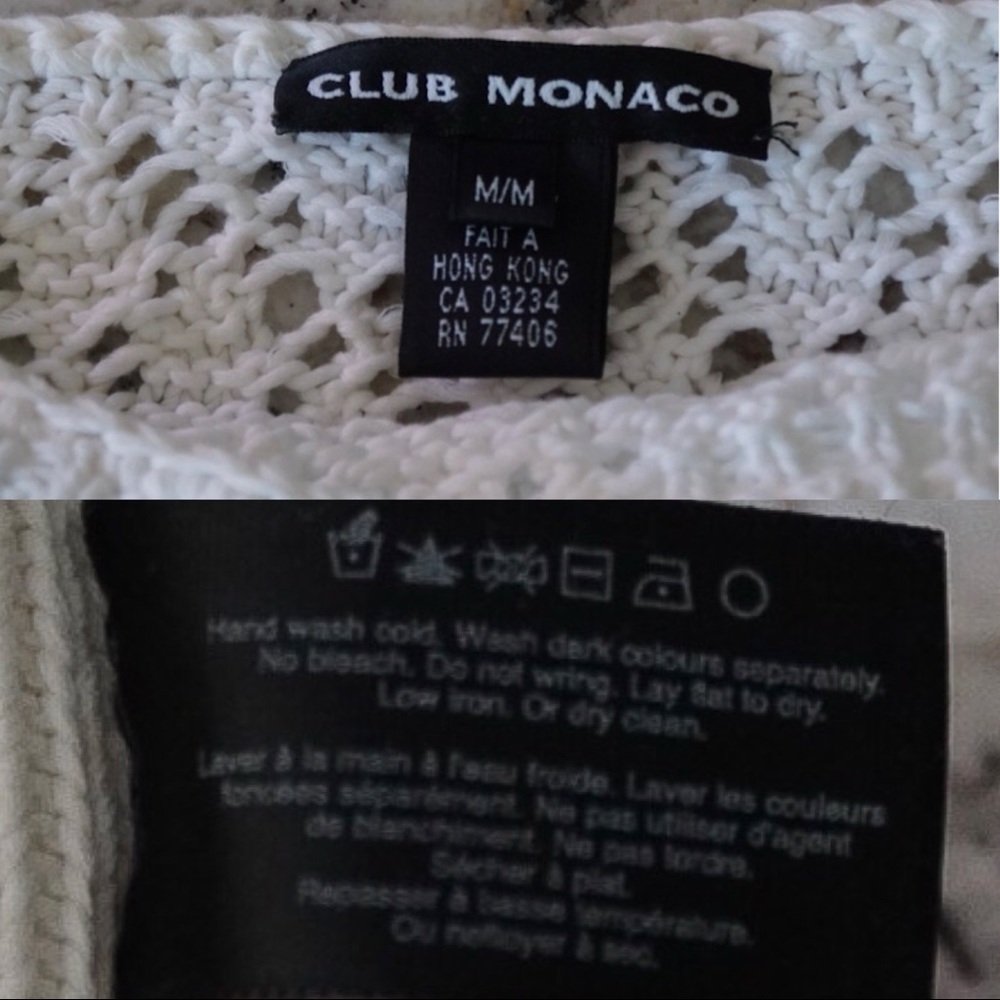 Club Monaco white off shoulder 3/4 sleeve sweater - Picture 4 of 4